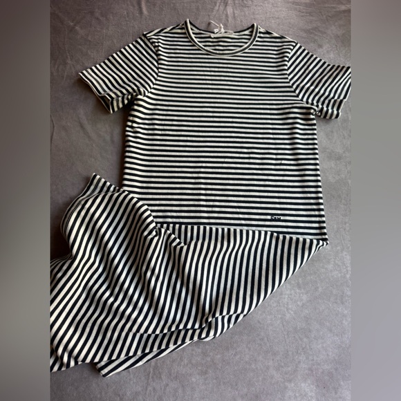 Frame Denim Tops - Frame Denim Black and White Striped Tee